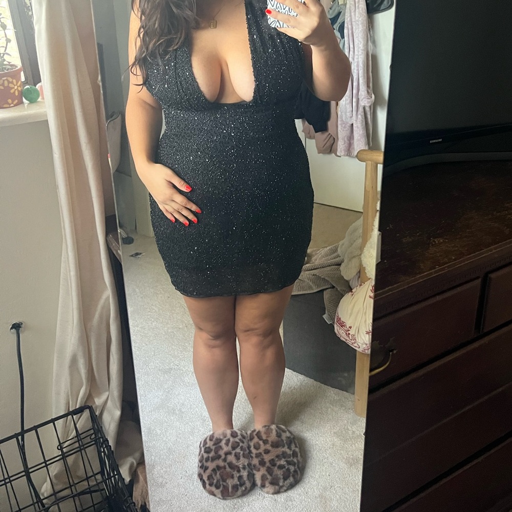 NWT Oh Polly Black Embellished Dress